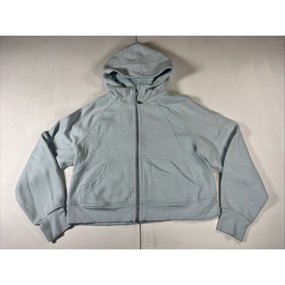 Lululemon Scuba Full Zip Hoodie Womens XS/S  Oversized Cropped Blue Thumbholes